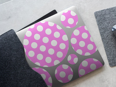 carnation pink polka dot DIY Laptop Stickers