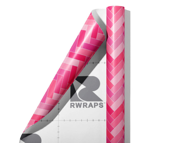 Carnation Pink Brick Wrap Film Sheets~Rwraps Series 914 Carnation Pink Brick Scrolled Sheet~4