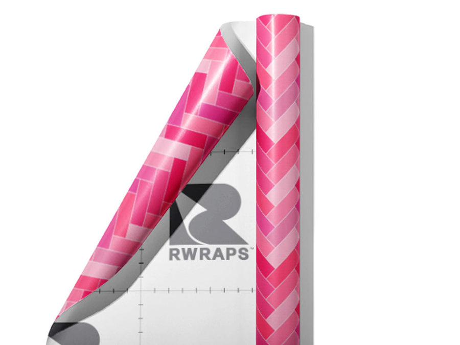 Carnation Pink Brick Wrap Film Sheets~Rwraps Series 914 Carnation Pink Brick Scrolled Sheet~4