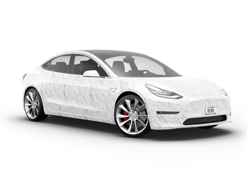 Carrara Slab-White Marble Vehicle Vinyl Wrap