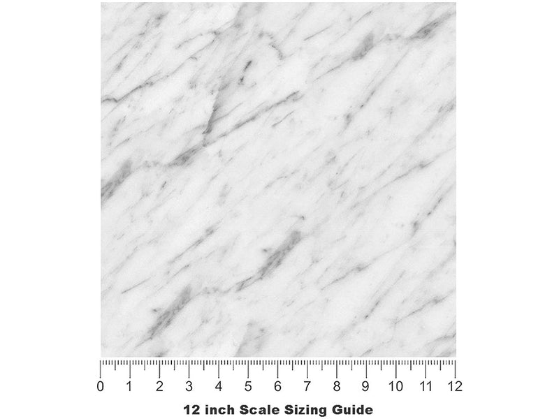 Carrara Slab-White Marble Vinyl Film Pattern Size 12 inch Scale~Rwraps Carrara Slab-White Marble Sizing Chart~2