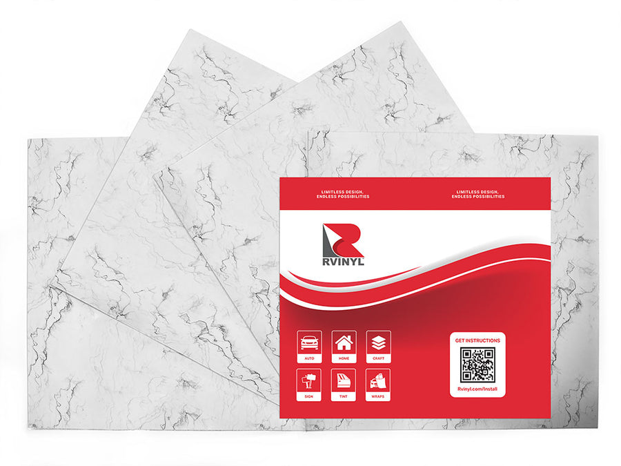 carrara white marble stone Craft Vinyl Sheet Pack