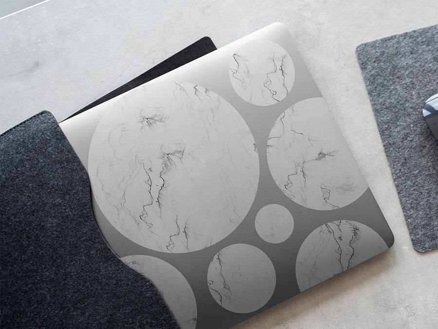 carrara white marble stone DIY Laptop Stickers
