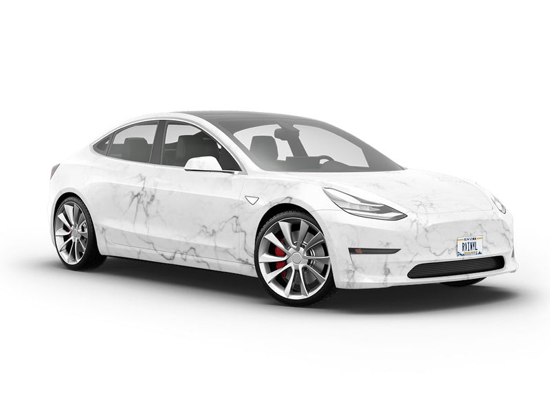 Carrara White Marble Vehicle Vinyl Wrap