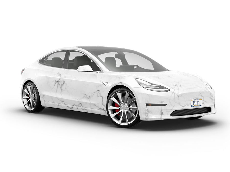 Carrara White Marble Vehicle Vinyl Wrap