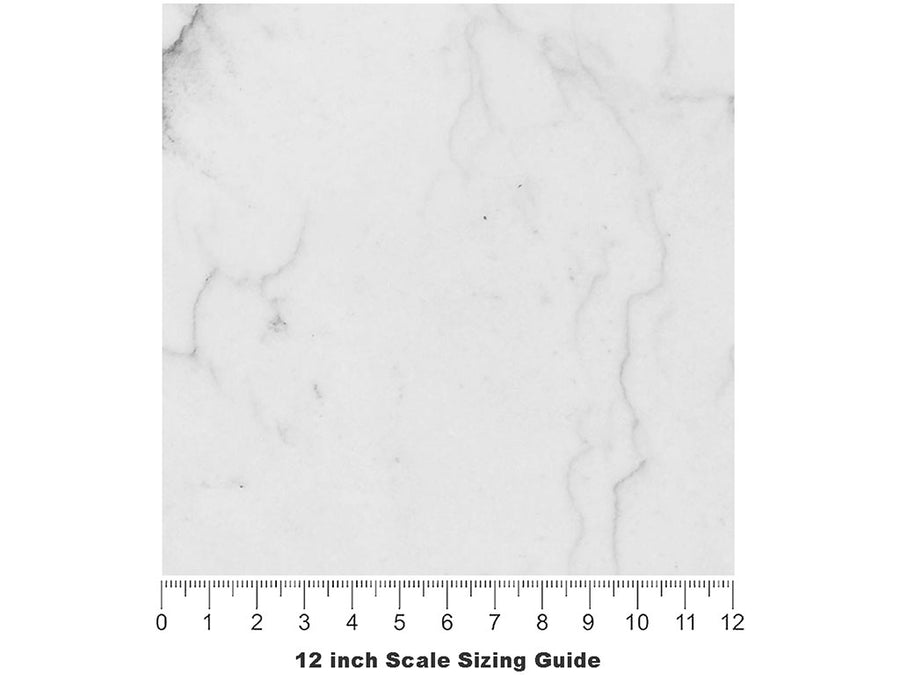 Carrara White Marble Vinyl Film Pattern Size 12 inch Scale~Rwraps Carrara White Marble Sizing Chart~2