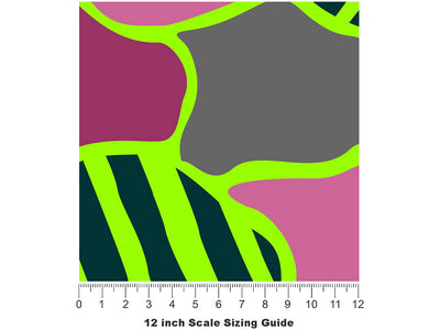 Carried Away Abstract Vinyl Film Pattern Size 12 inch Scale~Rwraps Carried Away Abstract Sizing Chart~2