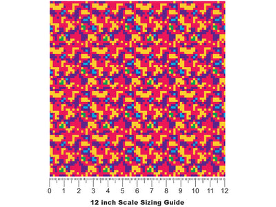 Carried Watermelon Pixel Vinyl Film Pattern Size 12 inch Scale~Rwraps Carried Watermelon Pixel Sizing Chart~2