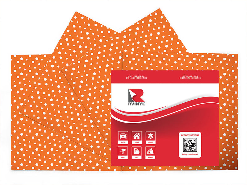 carrot orange polka dot Craft Vinyl Sheet Pack