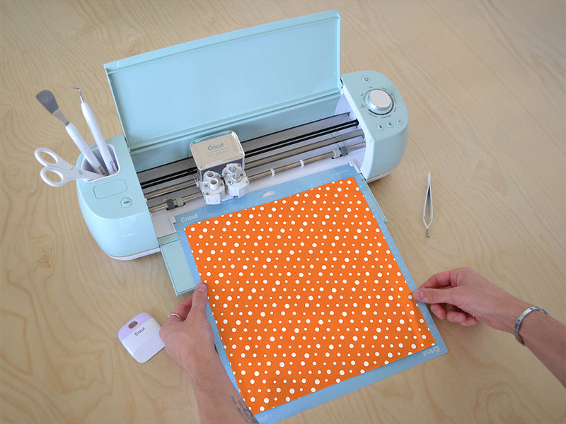 carrot orange polka dot Cricut Compatible Vinyl