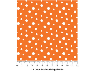 Carrot Orange Polka Dot Vinyl Film Pattern Size 12 inch Scale~Rwraps Carrot Orange Polka Dot Sizing Chart~2