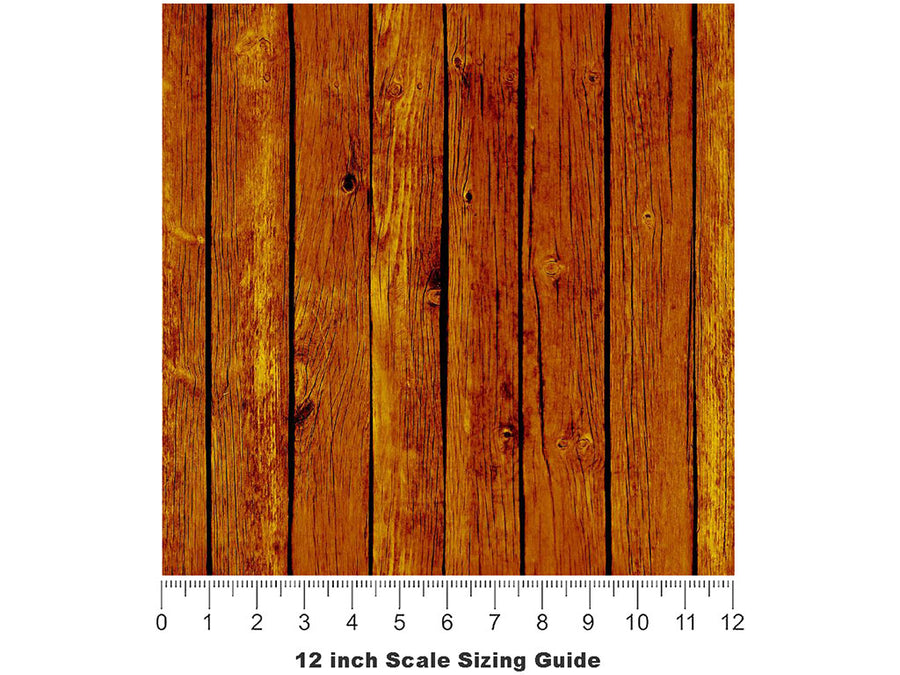 Carrot  Wood Plank Vinyl Film Pattern Size 12 inch Scale~Rwraps Carrot  Wood Plank Sizing Chart~3