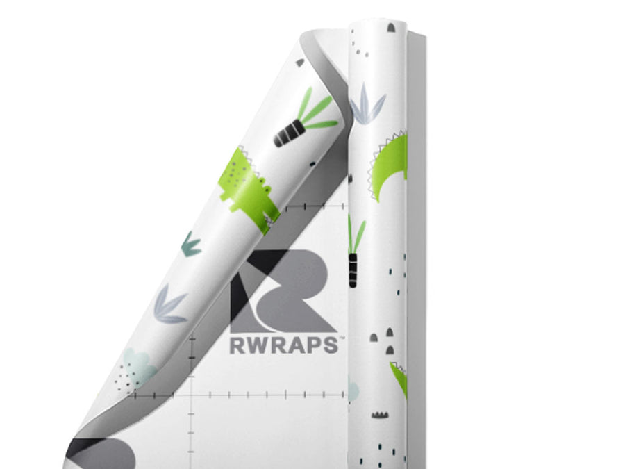 Cartoon Alligators Marine Life Wrap Film Sheets~Rwraps Series 914 Cartoon Alligators Marine Life Scrolled Sheet~3