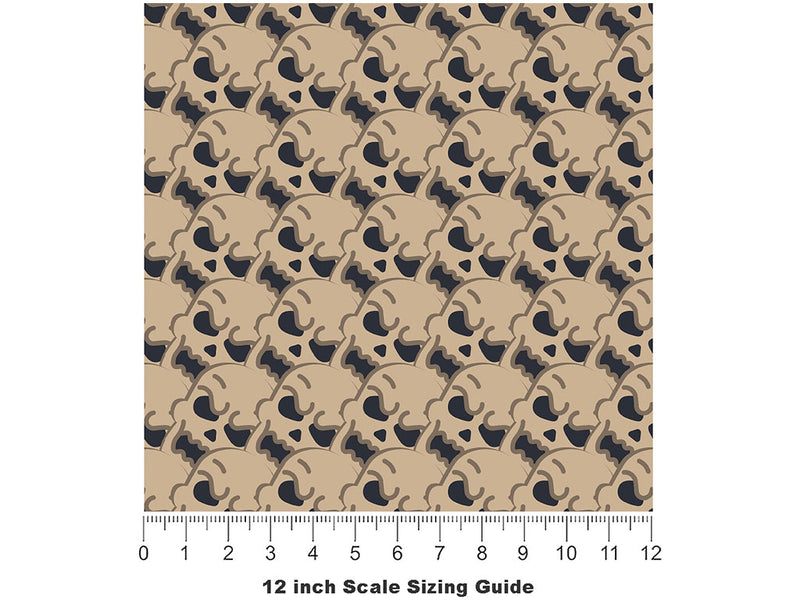 Cartoon Catacombs Zombie Vinyl Film Pattern Size 12 inch Scale~Rwraps Cartoon Catacombs Zombie Sizing Chart~2
