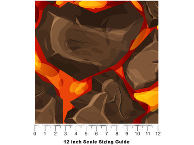 Cartoon Magma Lava Vinyl Film Pattern Size 12 inch Scale~Rwraps Cartoon Magma Lava Sizing Chart~2