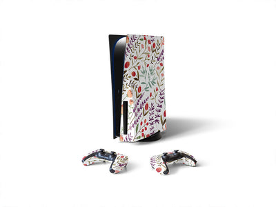 cartoon meadow floral Sony PS5 DIY Skin