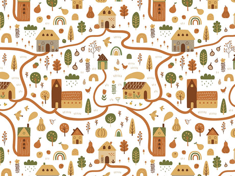 Cartoon Village Cityscape Vinyl Wrap Pattern~Rwraps Series 914 Digitally Printed Vinyl Wrap~0
