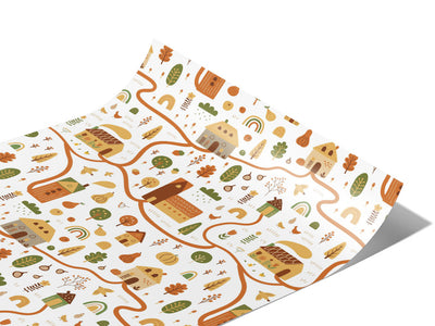 Cartoon Village Cityscape Vinyl Wraps~Rwraps Series 914 Digitally Printed Vinyl Wrap~1