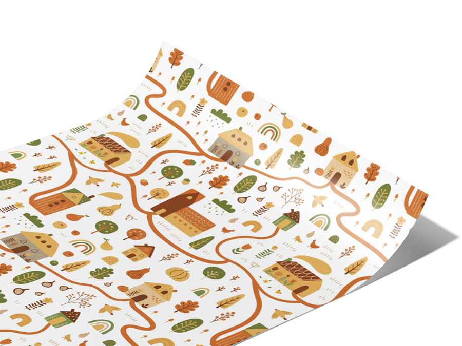 Cartoon Village Cityscape Vinyl Wraps~Rwraps Series 914 Digitally Printed Vinyl Wrap~1