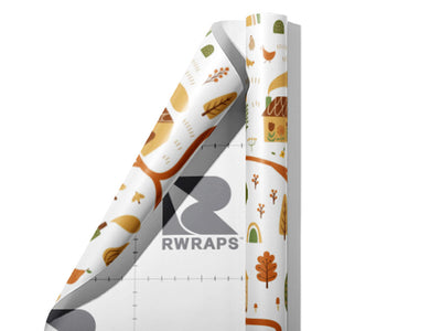 Cartoon Village Cityscape Wrap Film Sheets~Rwraps Series 914 Cartoon Village Cityscape Scrolled Sheet~4
