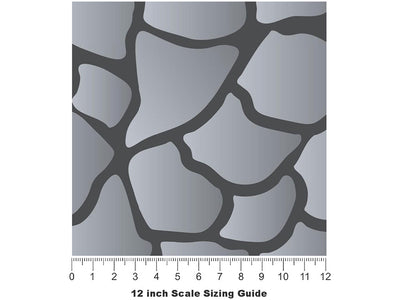 Castle Path Cobblestone Vinyl Film Pattern Size 12 inch Scale~Rwraps Castle Path Cobblestone Sizing Chart~3