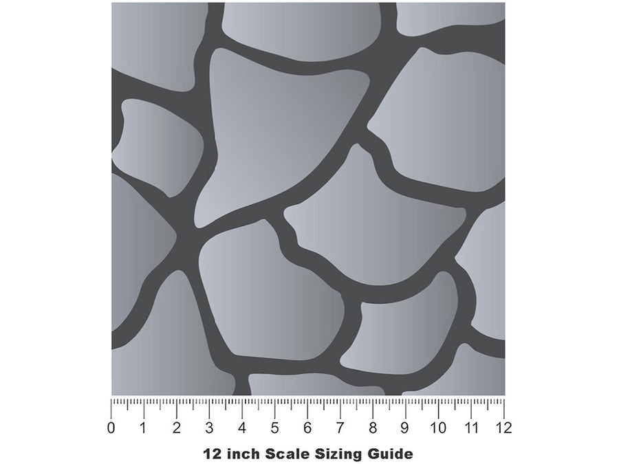 Castle Path Cobblestone Vinyl Film Pattern Size 12 inch Scale~Rwraps Castle Path Cobblestone Sizing Chart~3