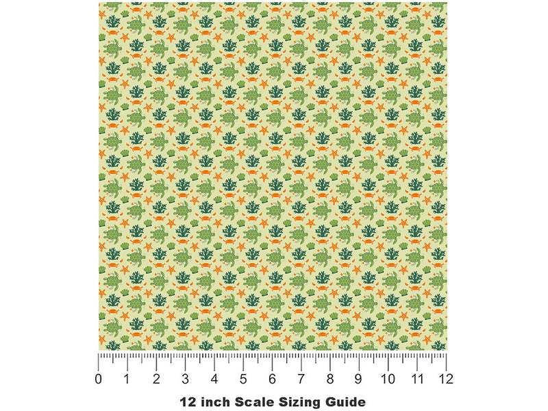 Casual Terrapins Marine Life Vinyl Film Pattern Size 12 inch Scale~Rwraps Casual Terrapins Marine Life Sizing Chart~2