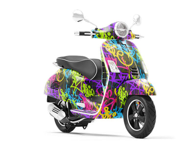 Caution Wet Paint Graffiti Vespa Scooter Wrap Film