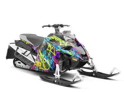 Caution Wet Paint Graffiti Custom Wrapped Snowmobile