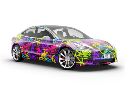 Caution Wet Paint Graffiti Vehicle Vinyl Wrap
