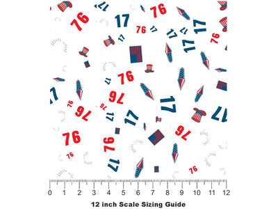Celebrate 1776 Americana Vinyl Film Pattern Size 12 inch Scale~Rwraps Celebrate 1776 Americana Sizing Chart~3