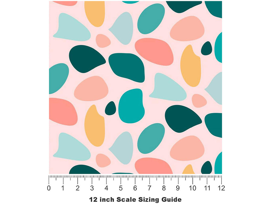 Celeste  Cobblestone Vinyl Film Pattern Size 12 inch Scale~Rwraps Celeste  Cobblestone Sizing Chart~3