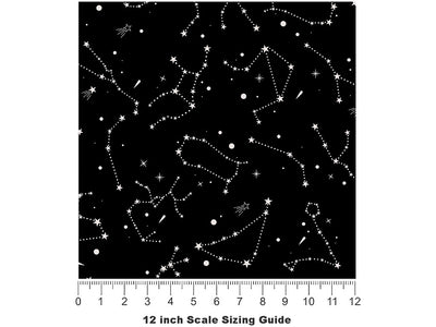 Celestial Skies Astrology Vinyl Film Pattern Size 12 inch Scale~Rwraps Celestial Skies Astrology Sizing Chart~2