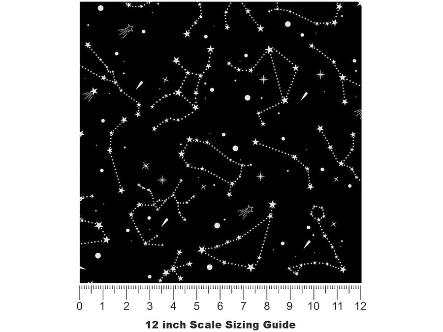 Celestial Skies Astrology Vinyl Film Pattern Size 12 inch Scale~Rwraps Celestial Skies Astrology Sizing Chart~2