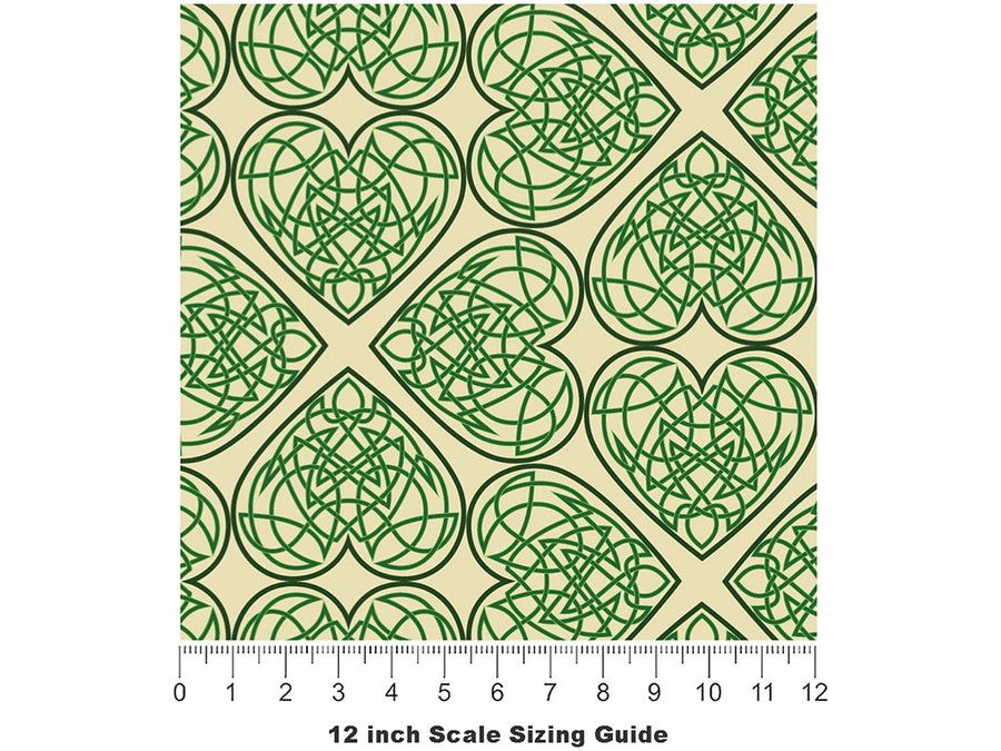 Celtic Agonies Heart Vinyl Film Pattern Size 12 inch Scale~Rwraps Celtic Agonies Heart Sizing Chart~2