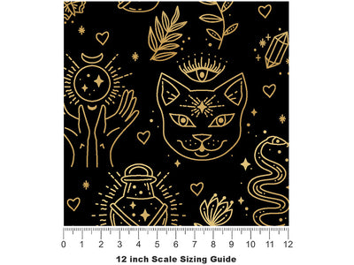 Ceremonial Images Witch Vinyl Film Pattern Size 12 inch Scale~Rwraps Ceremonial Images Witch Sizing Chart~2