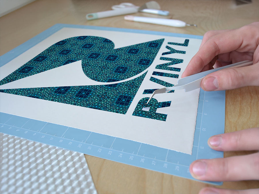 cerulean squares mosaic Easy Weed Craft Vinyl