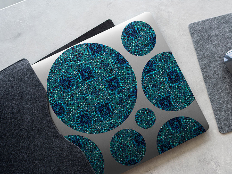 cerulean squares mosaic DIY Laptop Stickers