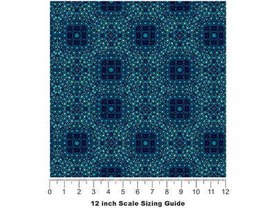 Cerulean Squares Mosaic Vinyl Film Pattern Size 12 inch Scale~Rwraps Cerulean Squares Mosaic Sizing Chart~2