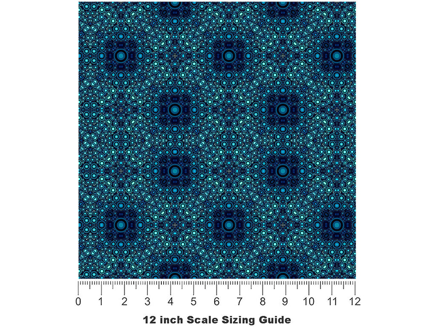 Cerulean Squares Mosaic Vinyl Film Pattern Size 12 inch Scale~Rwraps Cerulean Squares Mosaic Sizing Chart~2
