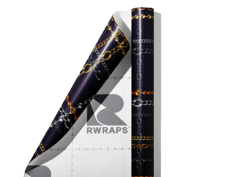 Chain Excitement Bling Wrap Film Sheets~Rwraps Series 914 Chain Excitement Bling Scrolled Sheet~3