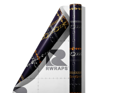 Chain Excitement Bling Wrap Film Sheets~Rwraps Series 914 Chain Excitement Bling Scrolled Sheet~3