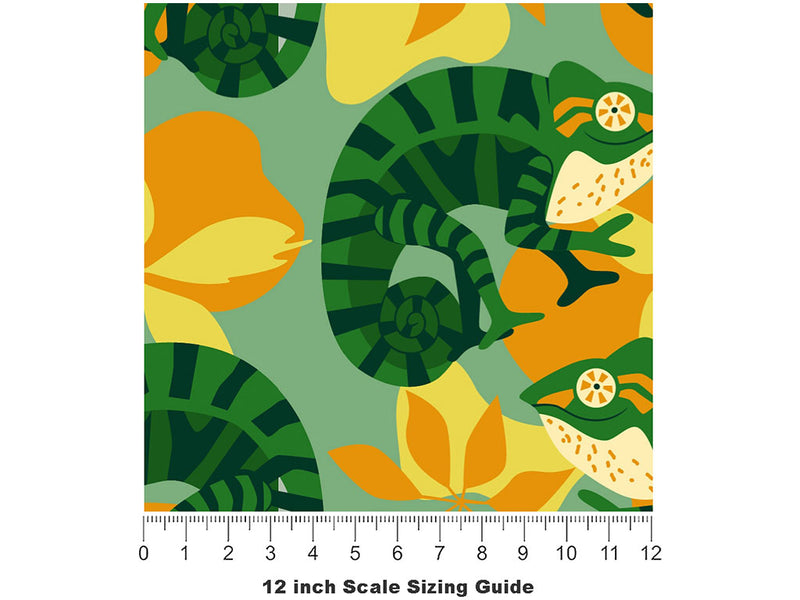 Chameleon Sight Reptile Vinyl Film Pattern Size 12 inch Scale~Rwraps Chameleon Sight Reptile Sizing Chart~2