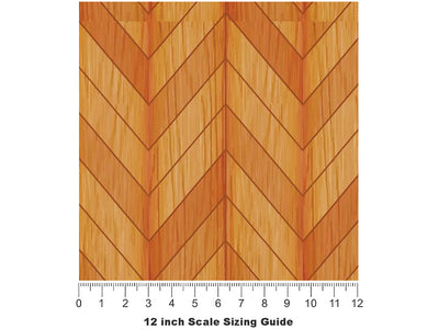Chamois Stain Wooden Parquet Vinyl Film Pattern Size 12 inch Scale~Rwraps Chamois Stain Wooden Parquet Sizing Chart~3