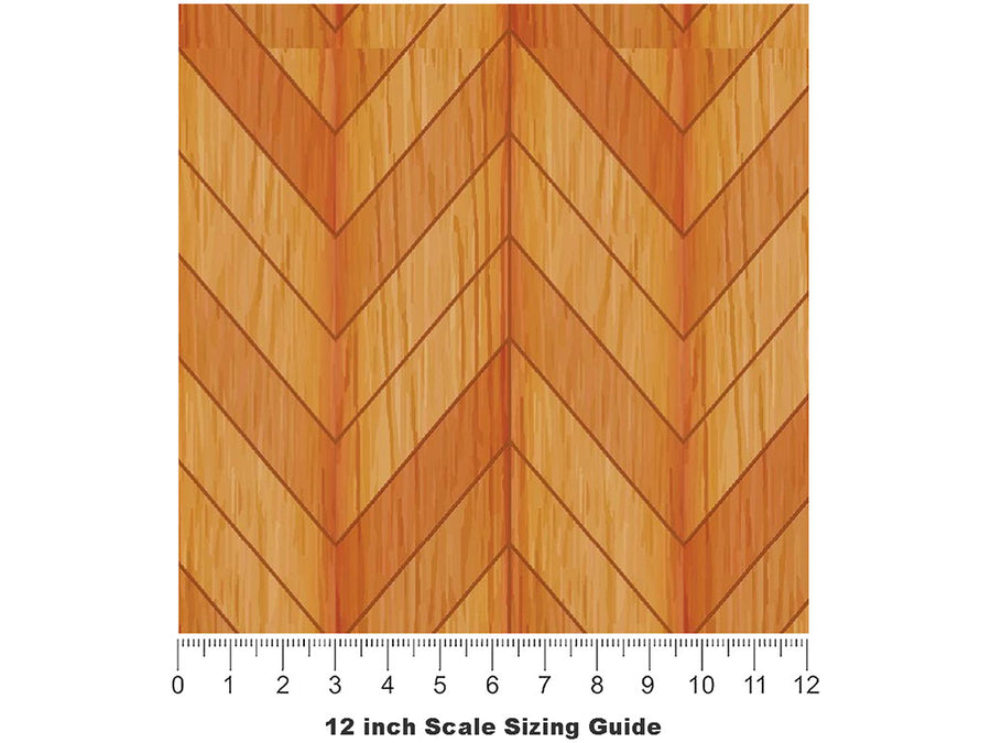 Chamois Stain Wooden Parquet Vinyl Film Pattern Size 12 inch Scale~Rwraps Chamois Stain Wooden Parquet Sizing Chart~3
