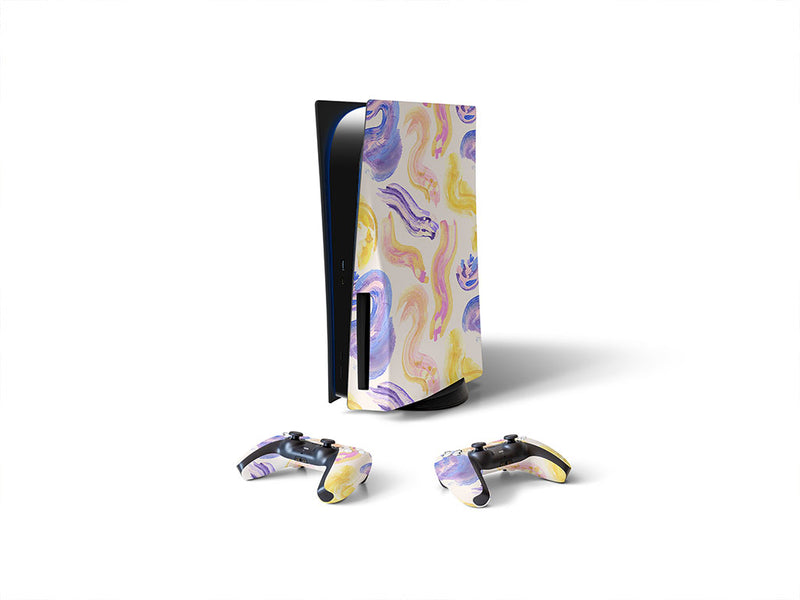 champagne year abstract geometric Sony PS5 DIY Skin