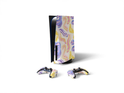 champagne year abstract geometric Sony PS5 DIY Skin