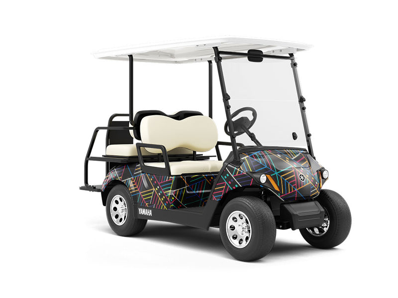 Change Lane Art Deco Wrapped Golf Cart