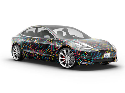 Change Lane Art Deco Vehicle Vinyl Wrap