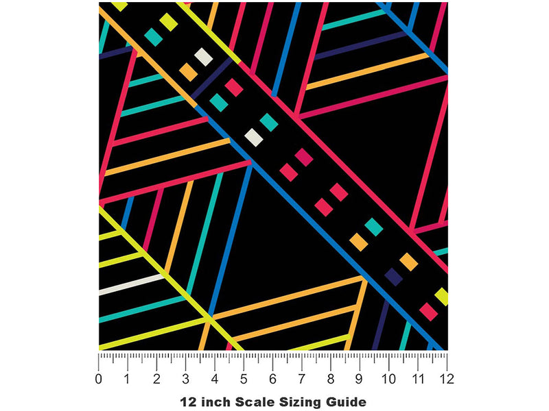 Change Lane Art Deco Vinyl Film Pattern Size 12 inch Scale~Rwraps Change Lane Art Deco Sizing Chart~2